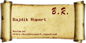 Bajdik Rupert névjegykártya